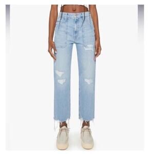 Mother patch rambler ankle chew light blue baggy relaxed Norway Jose 26
